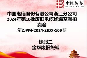 中国电信股份有限公司浙江分公司第10批废旧电缆终端空调拍卖公告第ZJPM-2024-ZJDX-509期图2